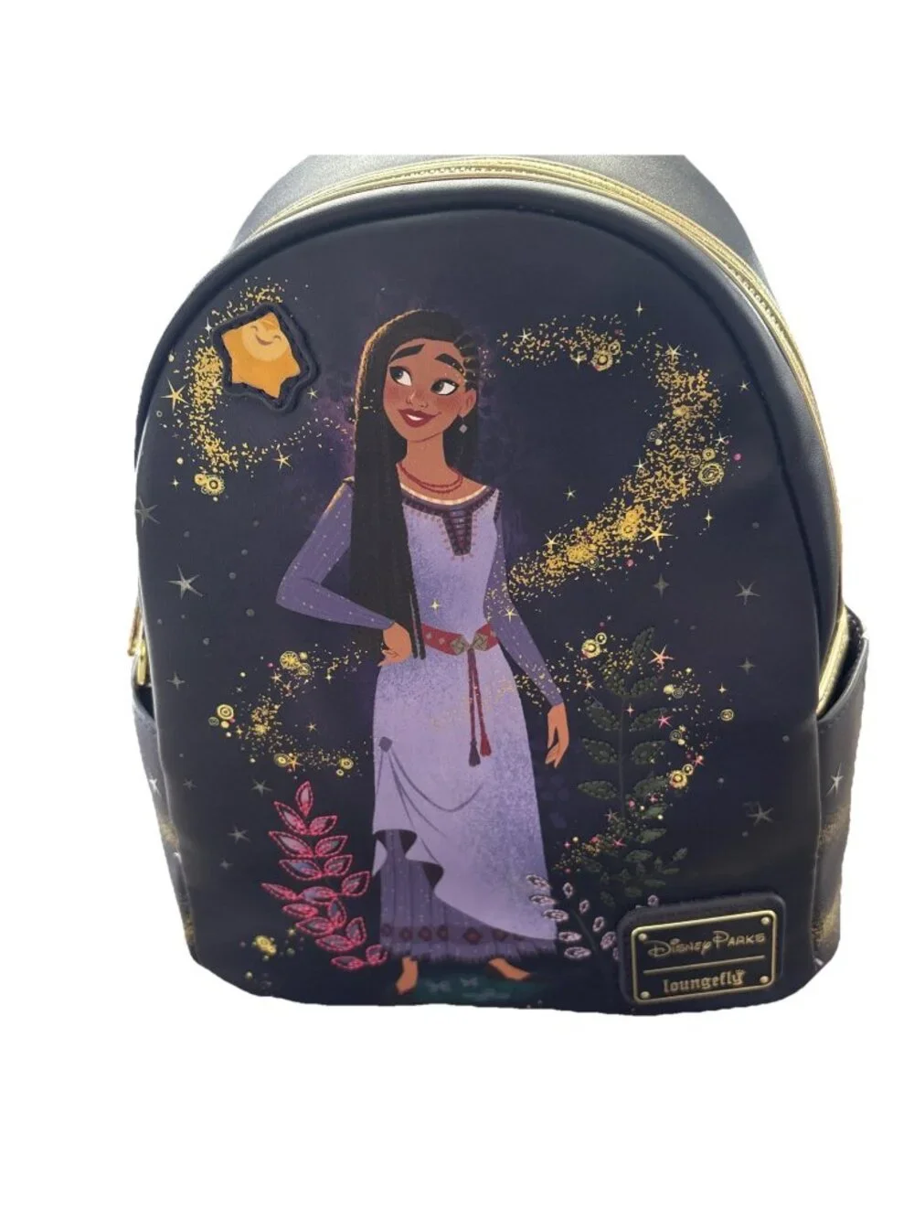 Disney Parks Wish Asha Loungefly Mini Backpack Navy Blue GOLD